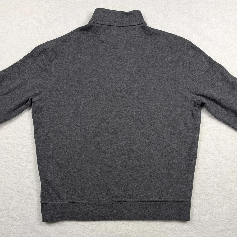 Polo Ralph Lauren Quarter Zip Pullover Mens M Gray Heather Viscose Blend Pony‎